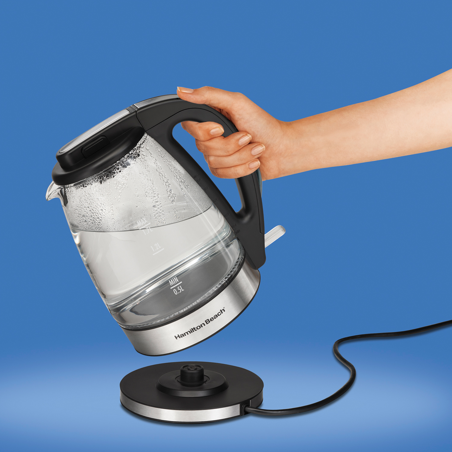  Hervidor de agua eléctrico de vidrio de 1.7 litros